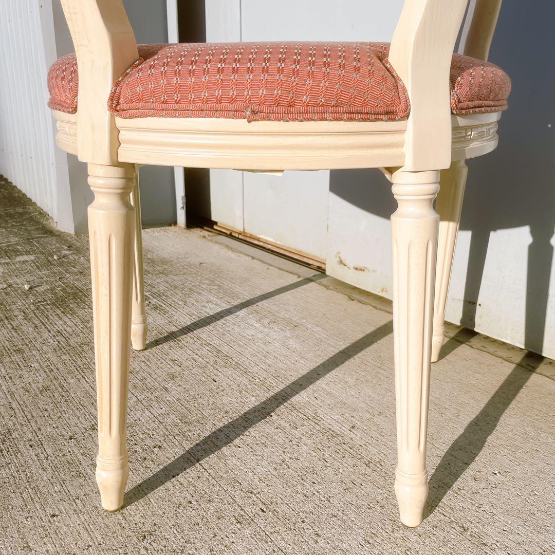 【美品①】ルイ16世様式 フランス華麗チェック織物張 メダリオンアームチェア