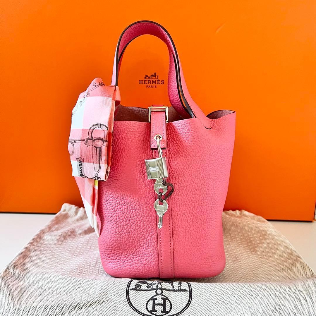 人気カラー★エルメス ピコタンロックPM ローズアザレ C刻印 オマケ付き