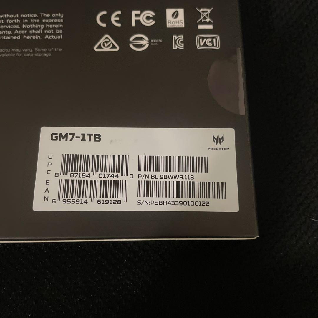 Acer Predator SSD 1TB PCIe Gen4x4 M.2 4点