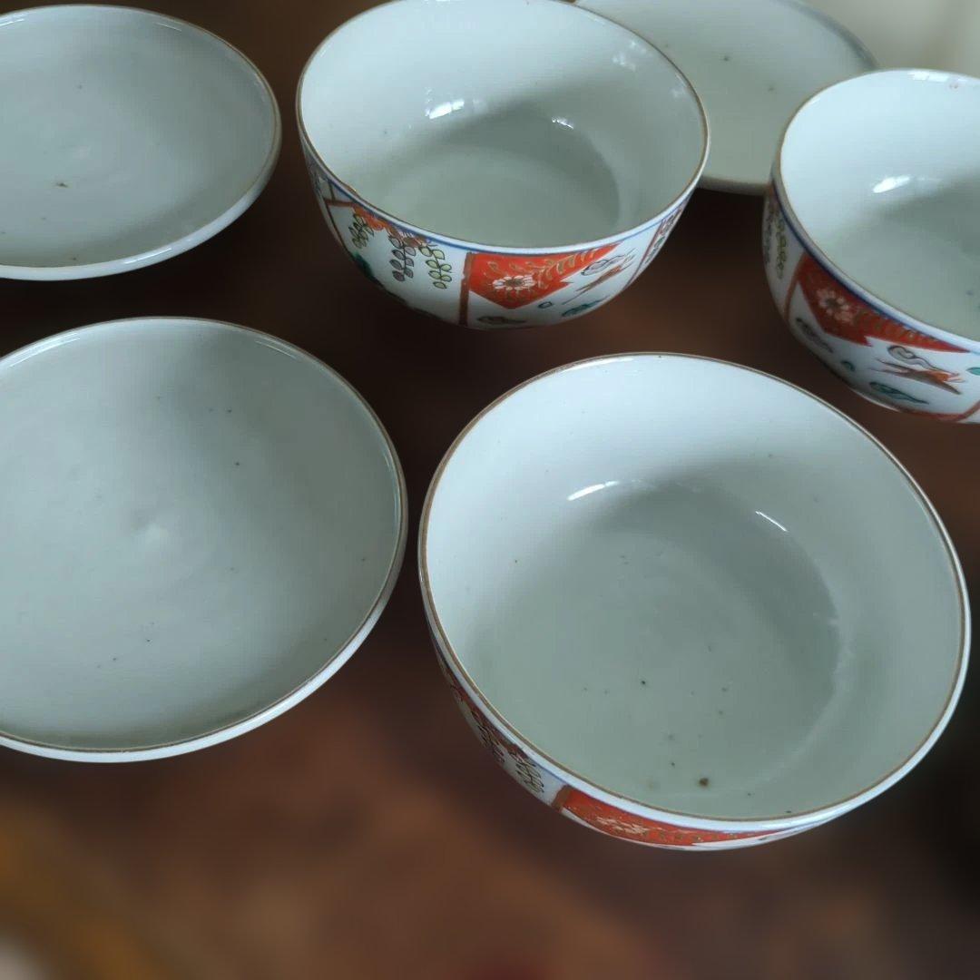 骨董 伊万里 古伊万里 蓋付茶碗 茶碗 煮物碗 お雑煮 蓋付 5つ〜