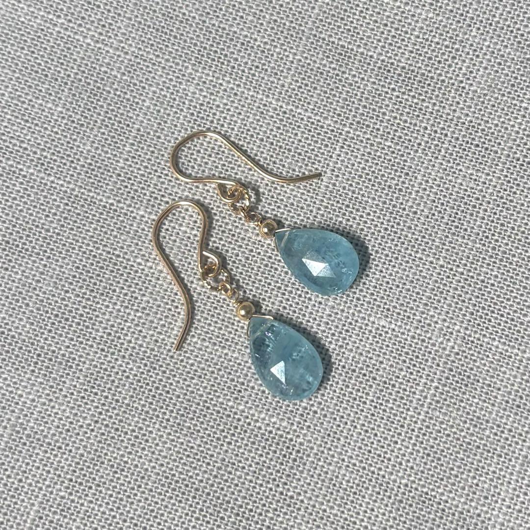 サンタマリアアクアマリン ピアスチャームⅡ 14kgf