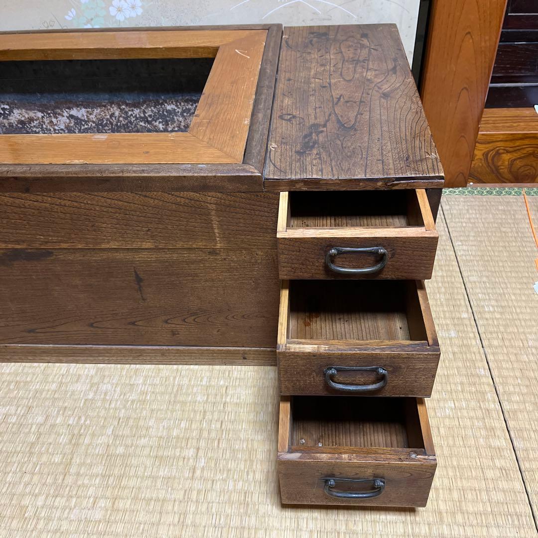 火鉢　木製　レトロ　長火鉢　引き出し　古民家　和骨董　キャンプ