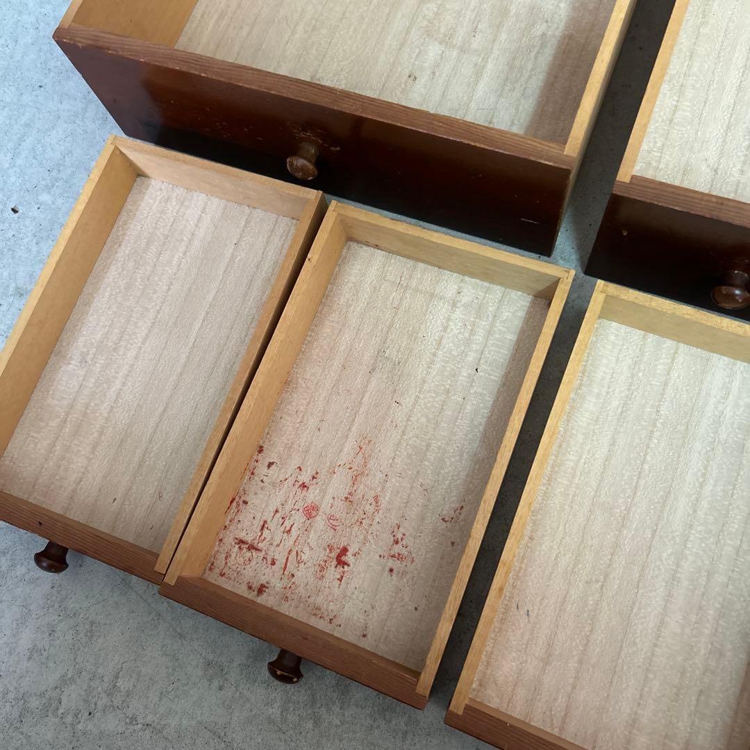 昭和レトロ 木製 薬箱 ミニチェスト 箪笥 引き出し収納 22杯10段 蚤の市