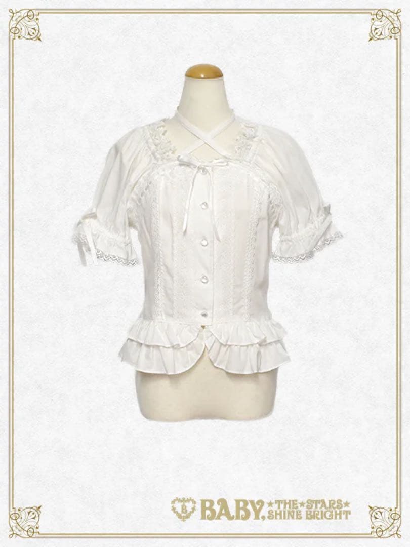 BABY♡ 姫袖後ろシャーリングブラウス オフ白