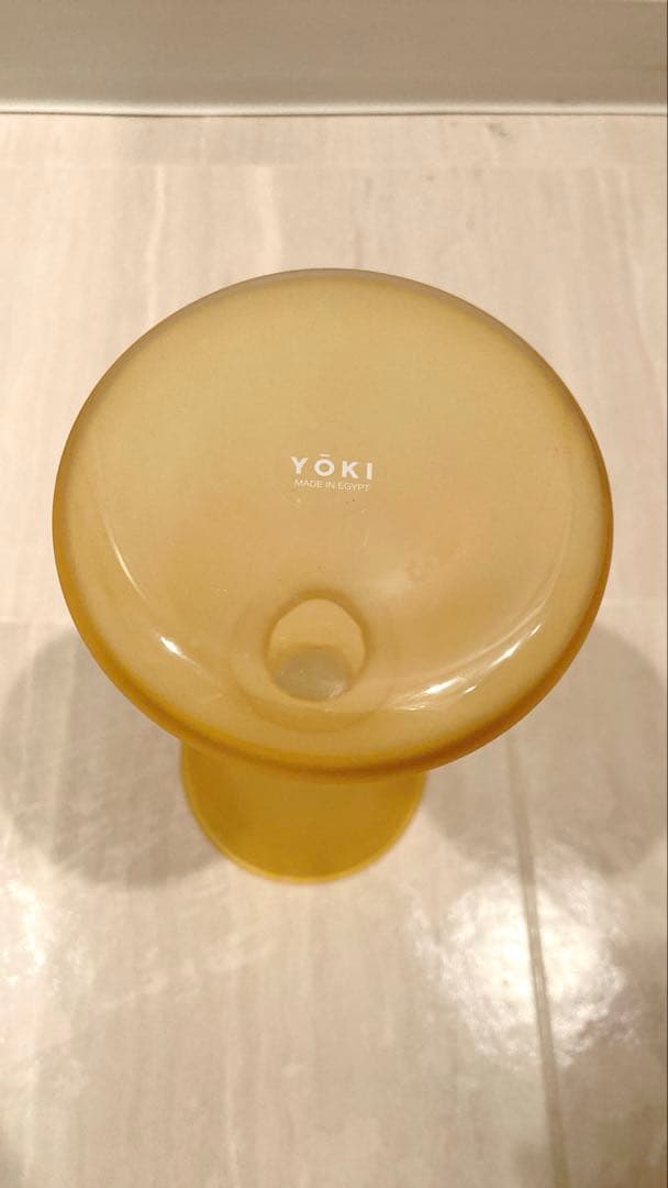 YOKI YŌKI イエロー ガラス 花瓶 約21cm