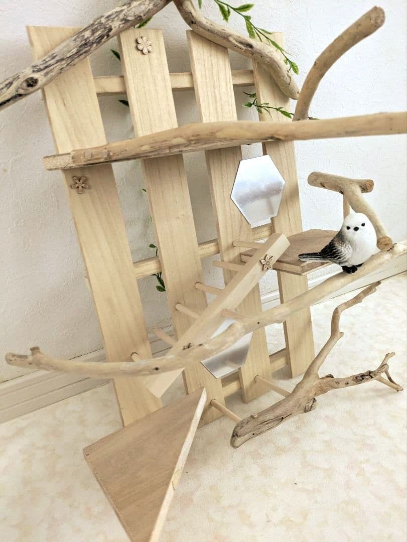 バードアスレチック　流木　壁掛け 止まり木 37バードトイ　バードジム