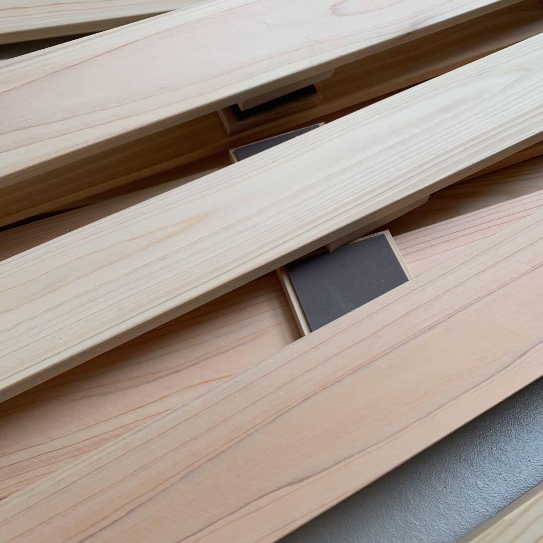 ニトリ/丸めてしまえる ヒノキ すのこ ベッド 折りたたみ　ダブル