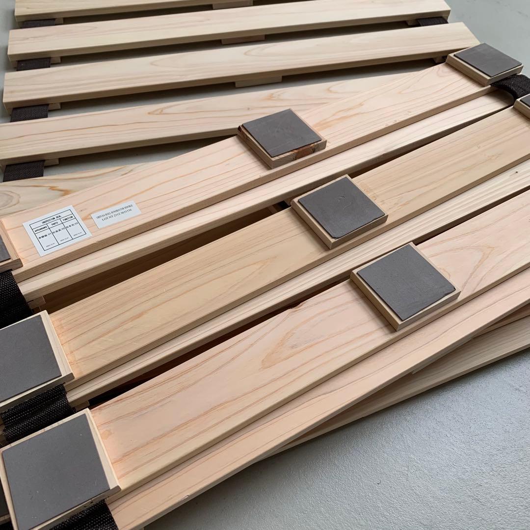 ニトリ/丸めてしまえる ヒノキ すのこ ベッド 折りたたみ　ダブル