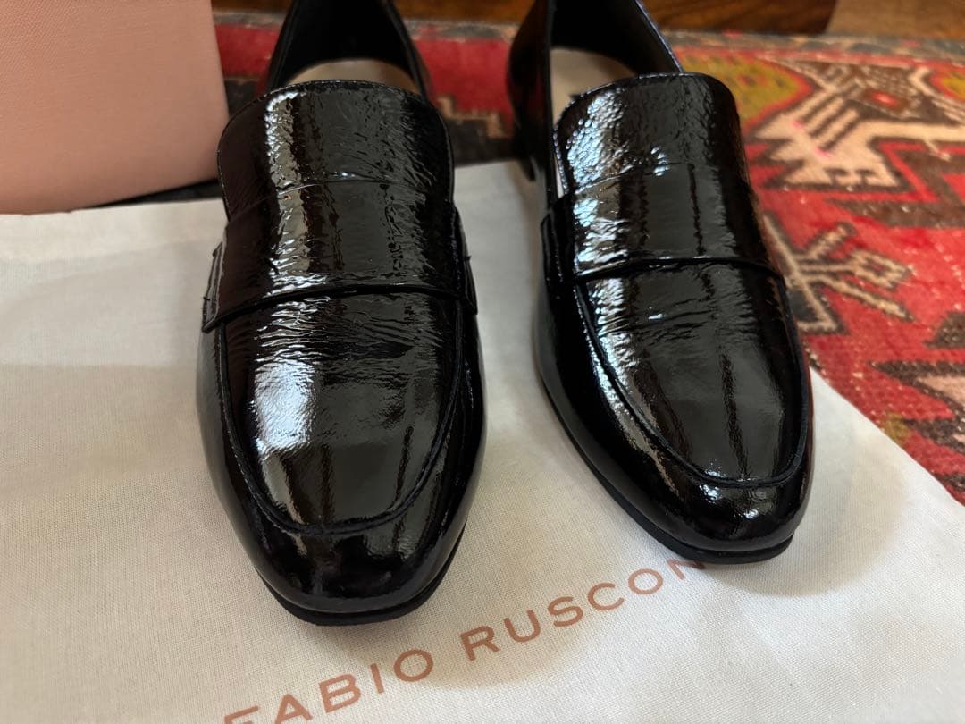 FABIO RUSCONI 黒　エナメル　ローファー　35 22.5