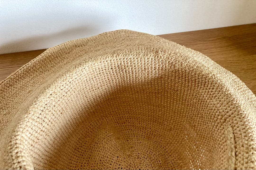 ヘレンカミンスキー　ラフィアハット ワイヤー入り　ナチュラル　収納袋あり