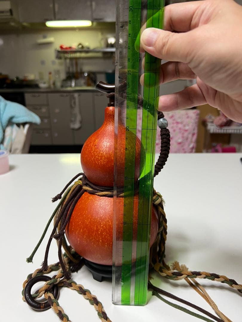 天然 酒葫芦(ひょうたん)約900ml 大漆仕上げ 未使用 台座付 縁起物
