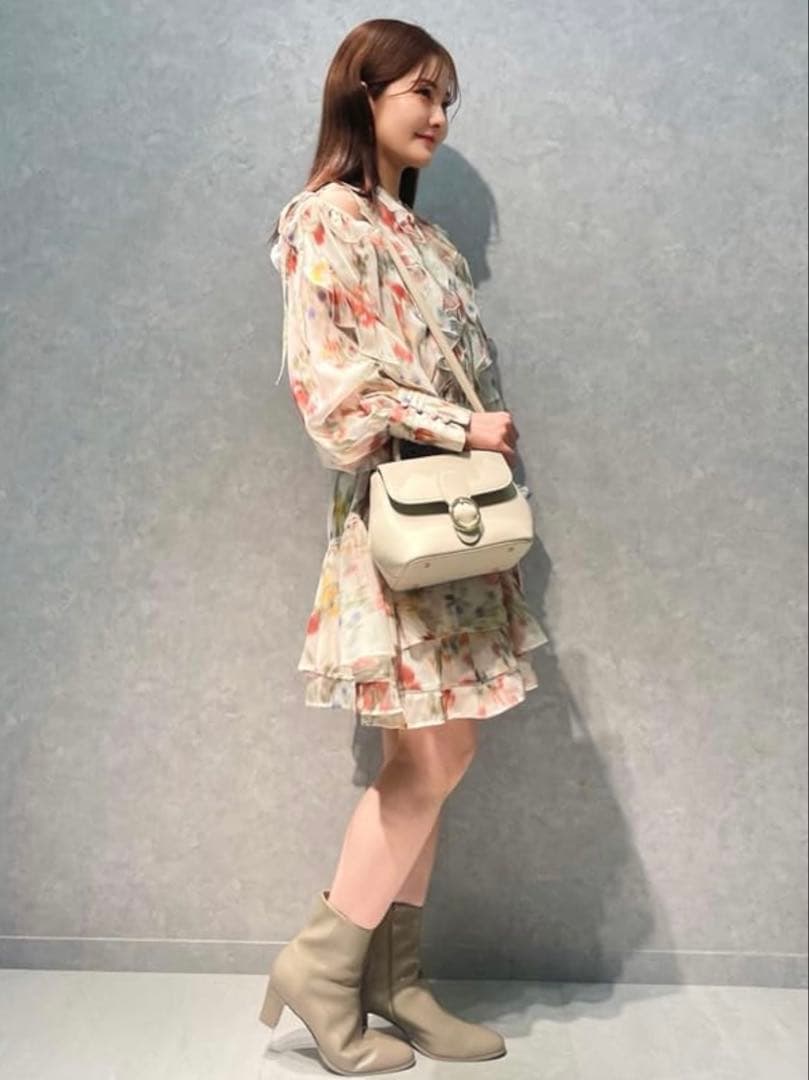 SNIDEL フリルシフォンミニワンピース