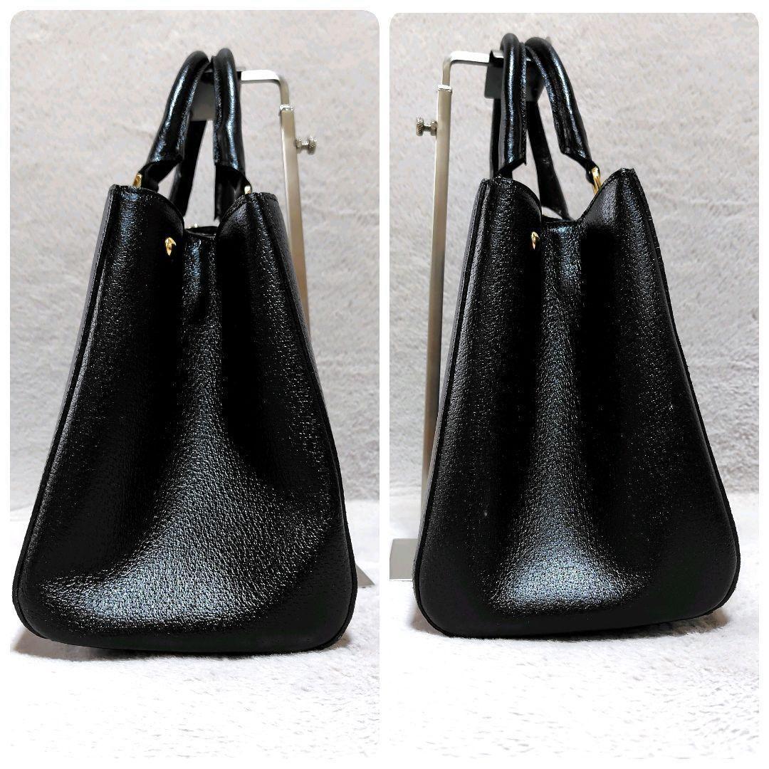 美品✨　イヌエ　ショルダーバッグ　黒　革　フォーマル　斜め掛け　自立　2way