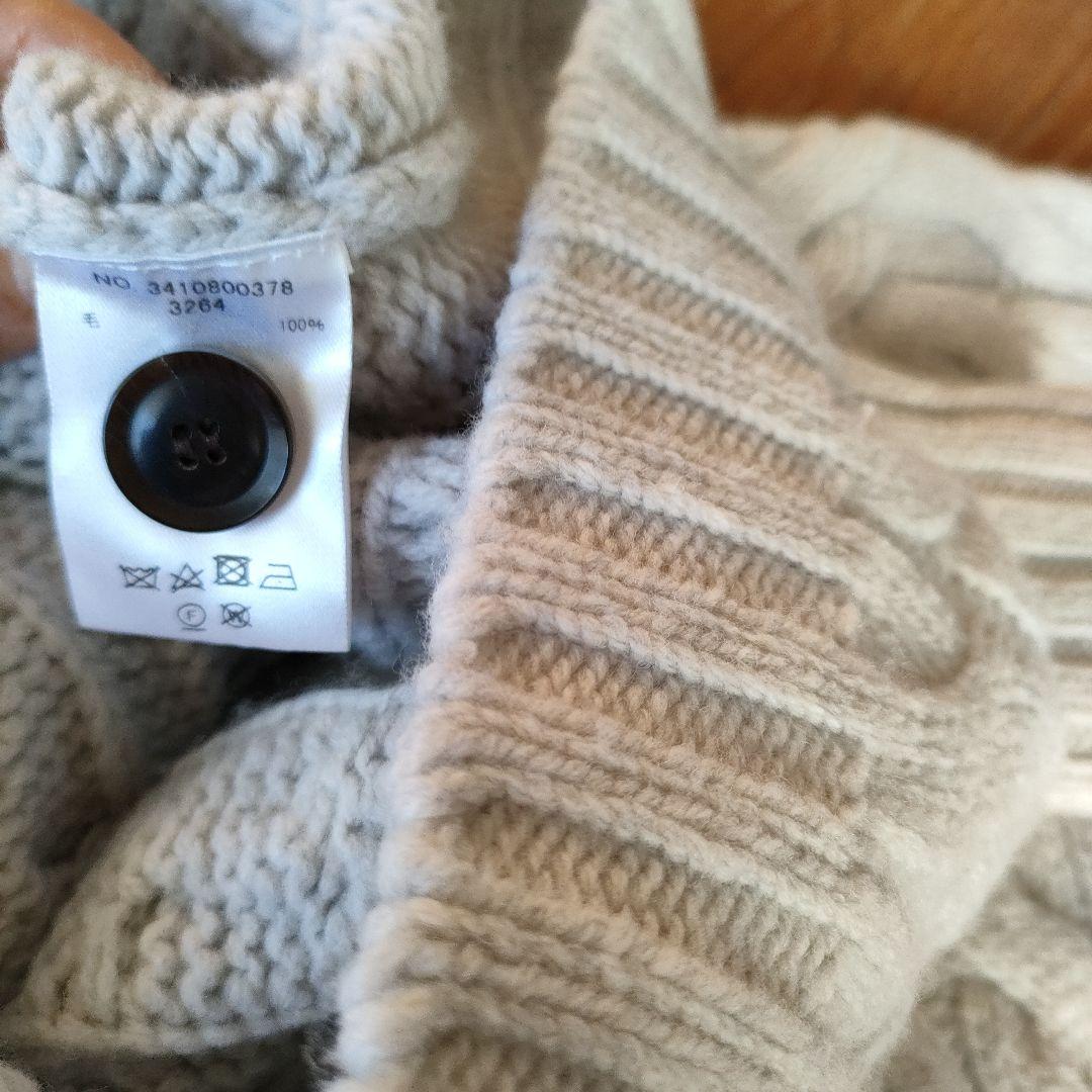 【ebureエブール】ケーブル編みオーバーサイズニットカーディガン　ライトグレー