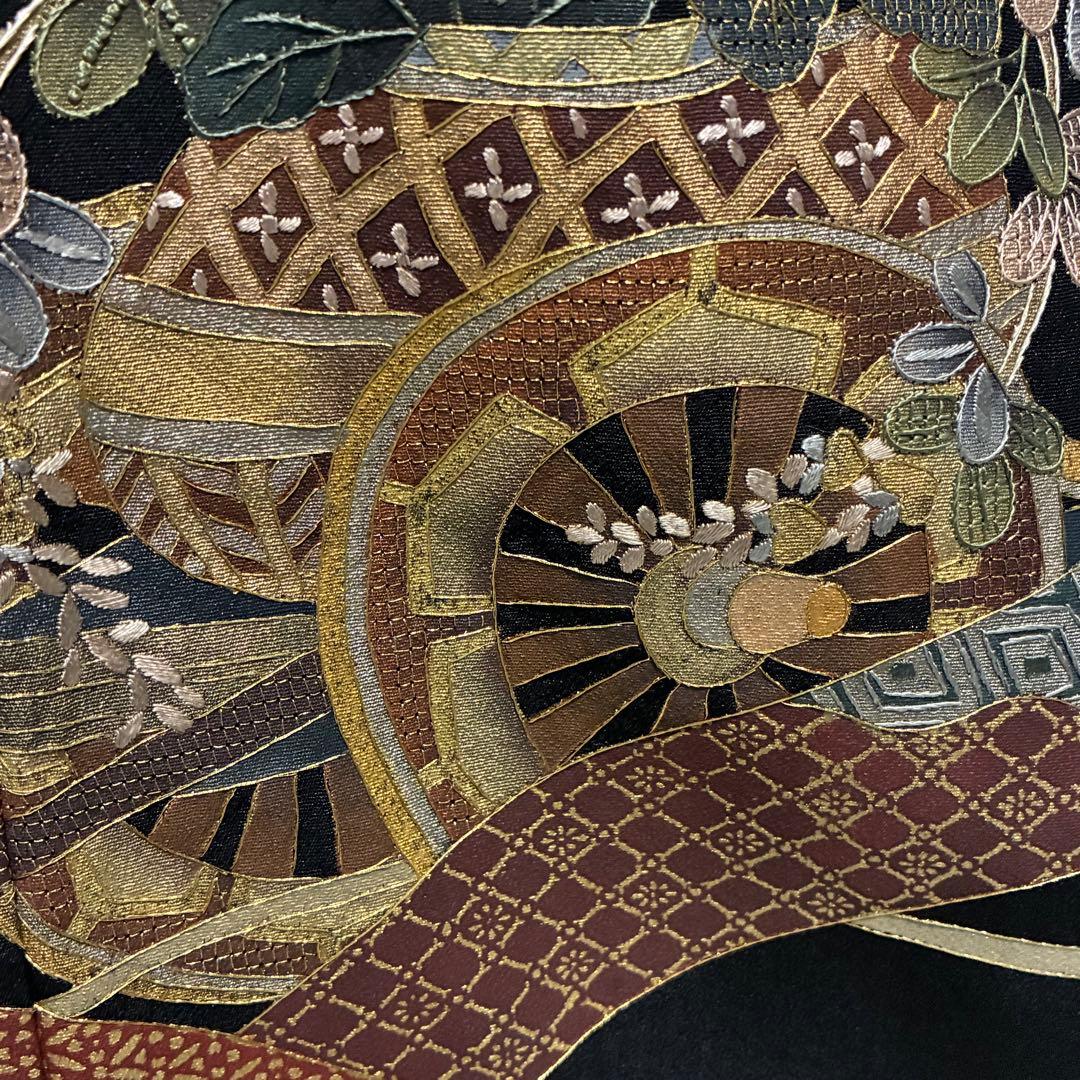 D95 黒留袖 総刺繍 汕頭・蘇州・相良刺繍 やまと誂製 正絹 着物 袷 極美品