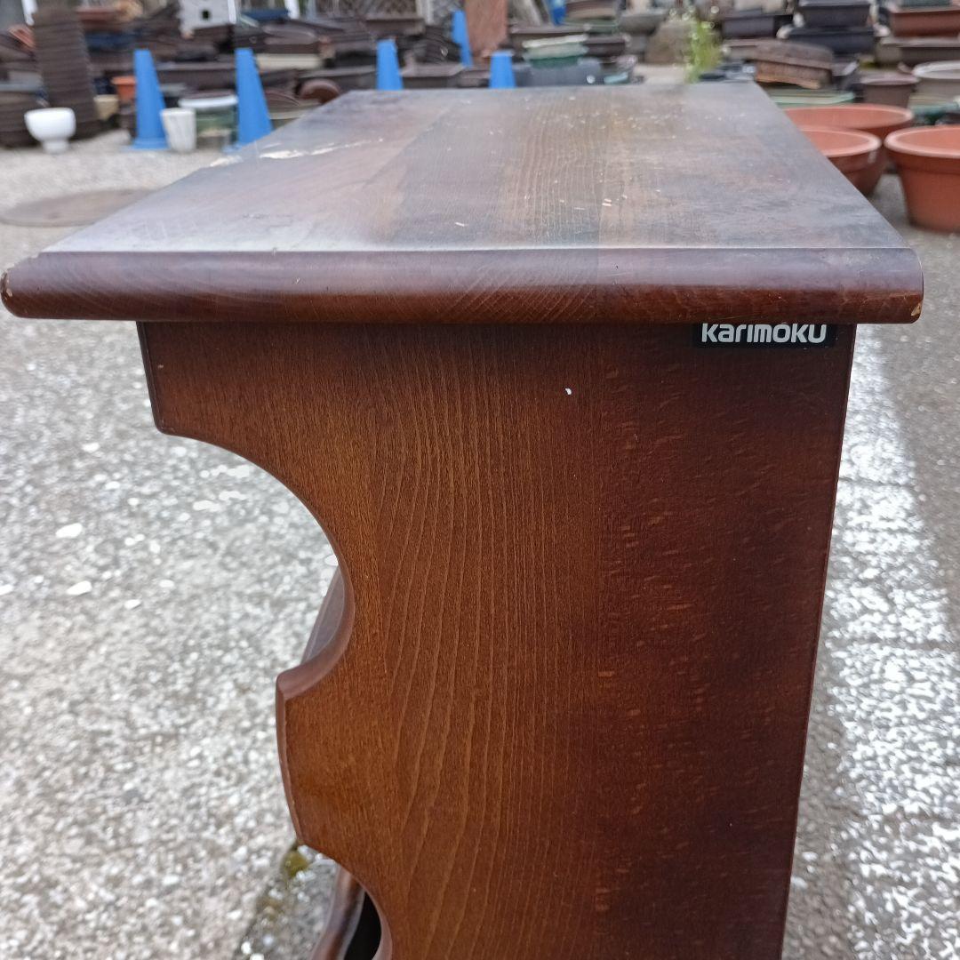 3080）Karimokuカリモク家具　電話台 花台　飾り台　昭和レトロ