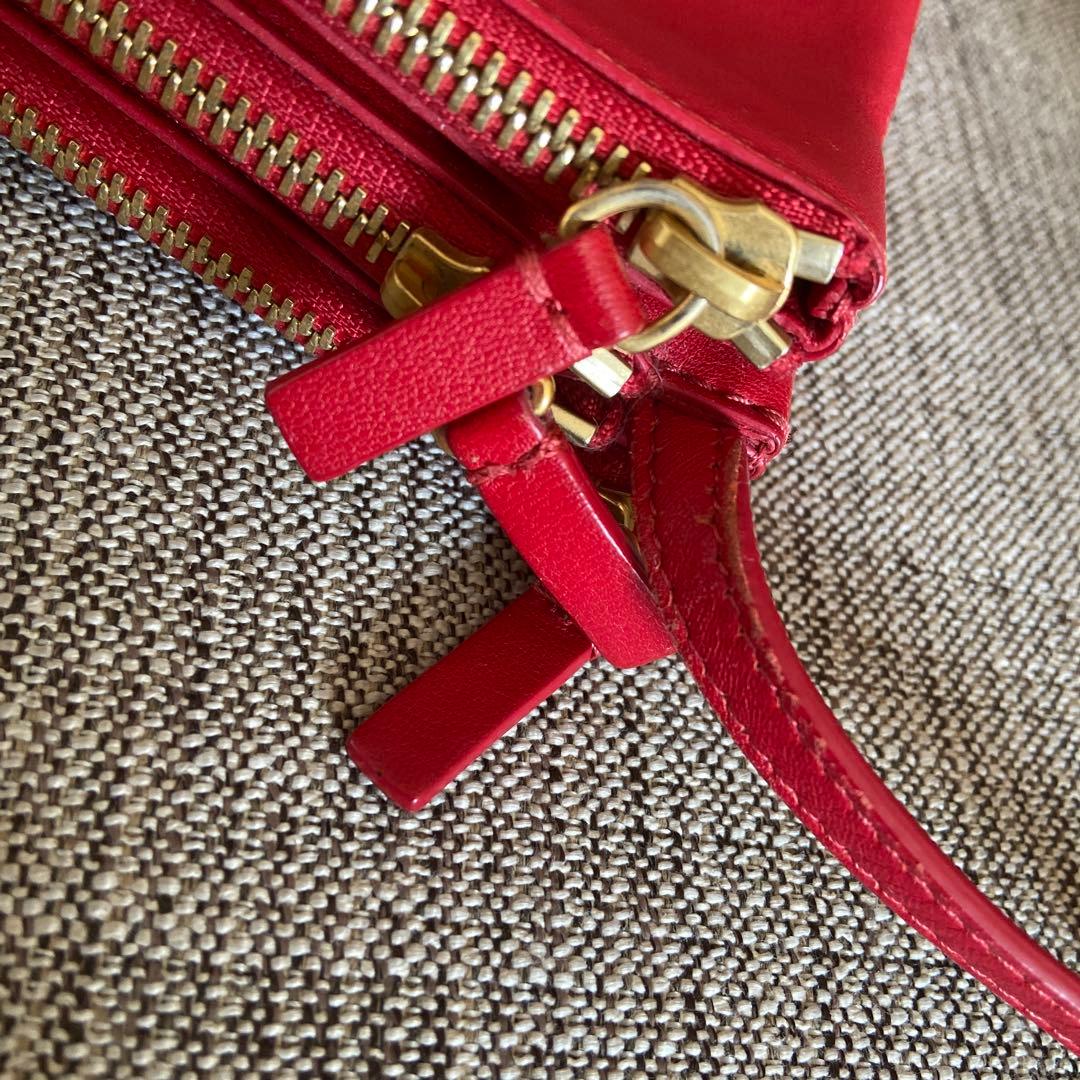 CELINE セリーヌ　ショルダーバッグ　トートバッグ　トリオ　赤　レザー