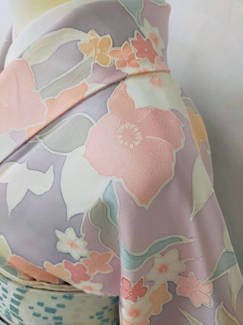 お見分け済　美品　正絹袷　紋意匠　友禅小紋単品