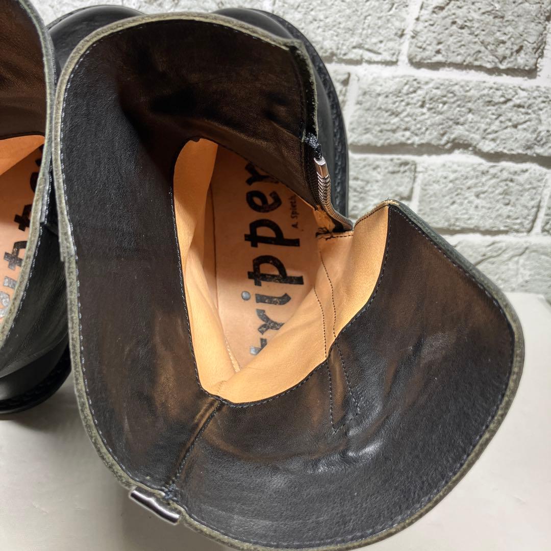 【極美品】Trippen ブーツ Deer サイズ36 サイドジップ 黒 レザー