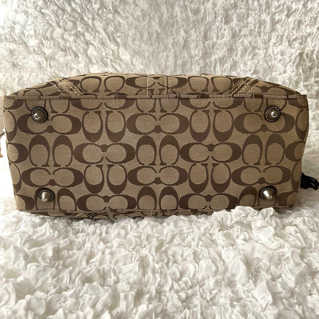 コーチ 10605 シグネチャー ショルダーバッグ キャンバス/レザー