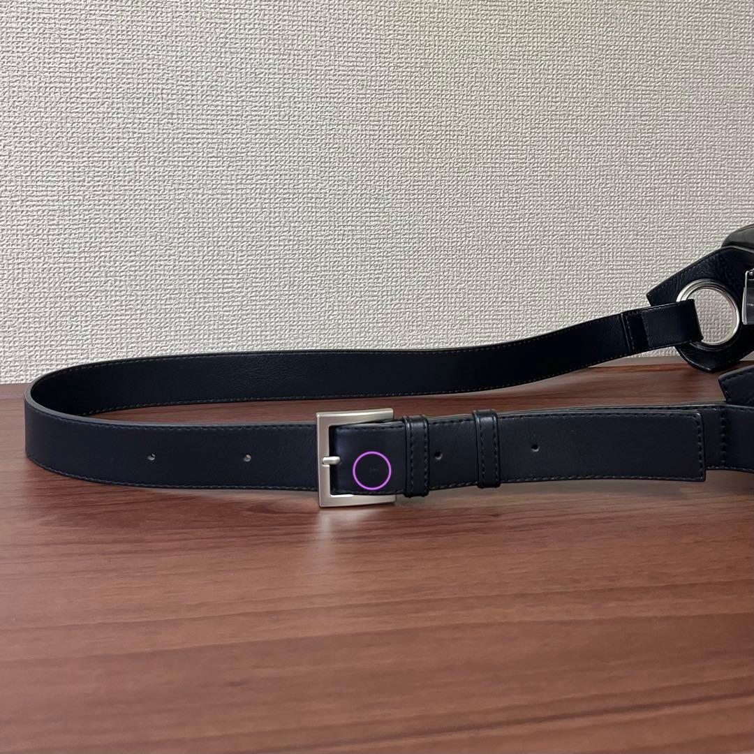 Kawakawa レザー　ボディバック　ショルダーバッグ レザー　ブラック