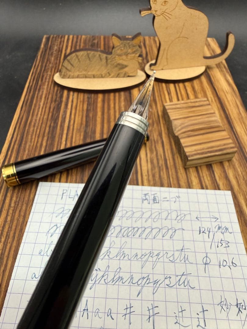 レア PLATINUM 万年筆 両面ニブ ショート