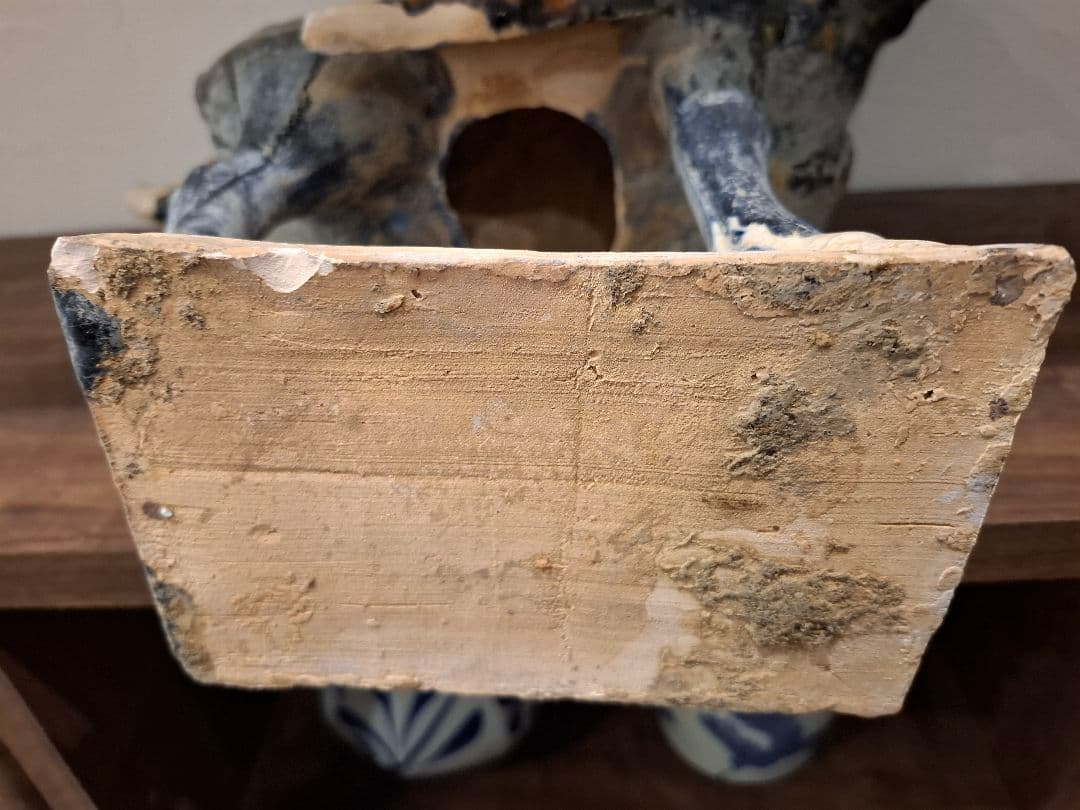 旧豪家蔵出し 唐三彩藍釉戰馬