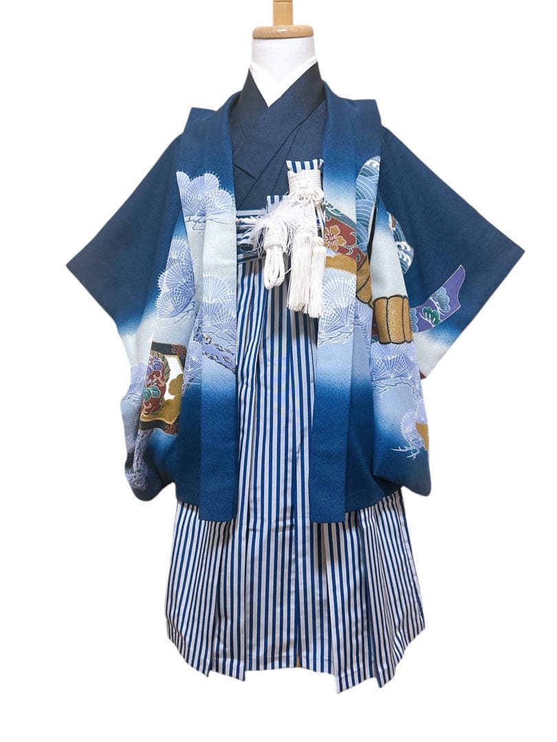 紺地縦縞袴♡七五三　5歳　男の子　フルセット　一式　鷹