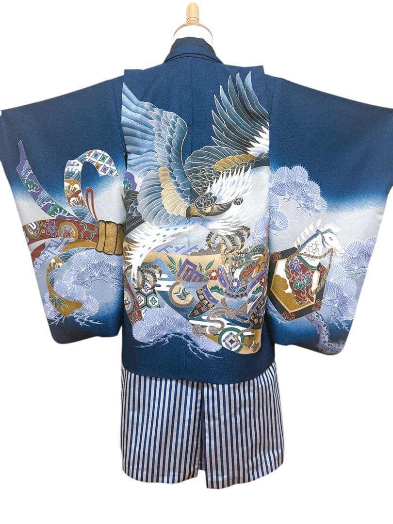 紺地縦縞袴♡七五三　5歳　男の子　フルセット　一式　鷹