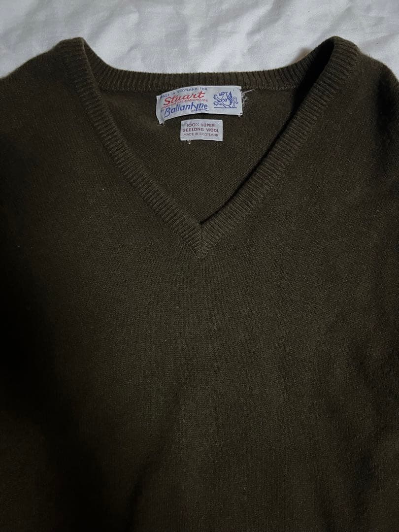 80s Ballantyne vネックニット バランタイン