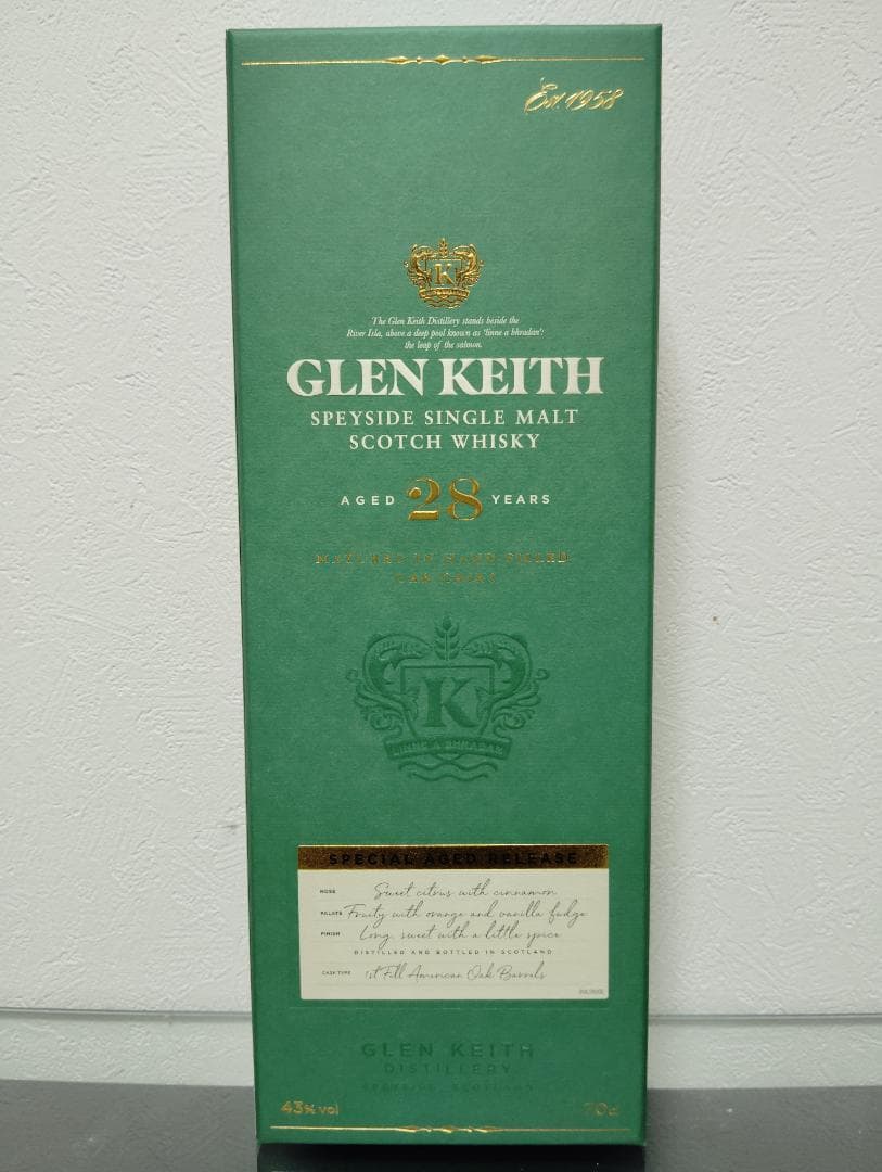 グレンキース 28年 GLEN KEITH 正規品 43度 700ml ２８年