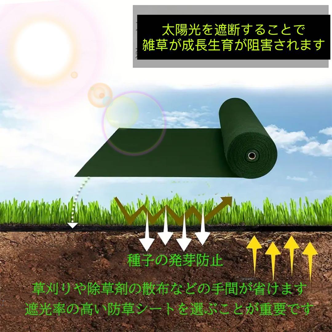 防草シート 耐久年数約8年 防雑草対策 シート 1m×50mUピン 100本付き