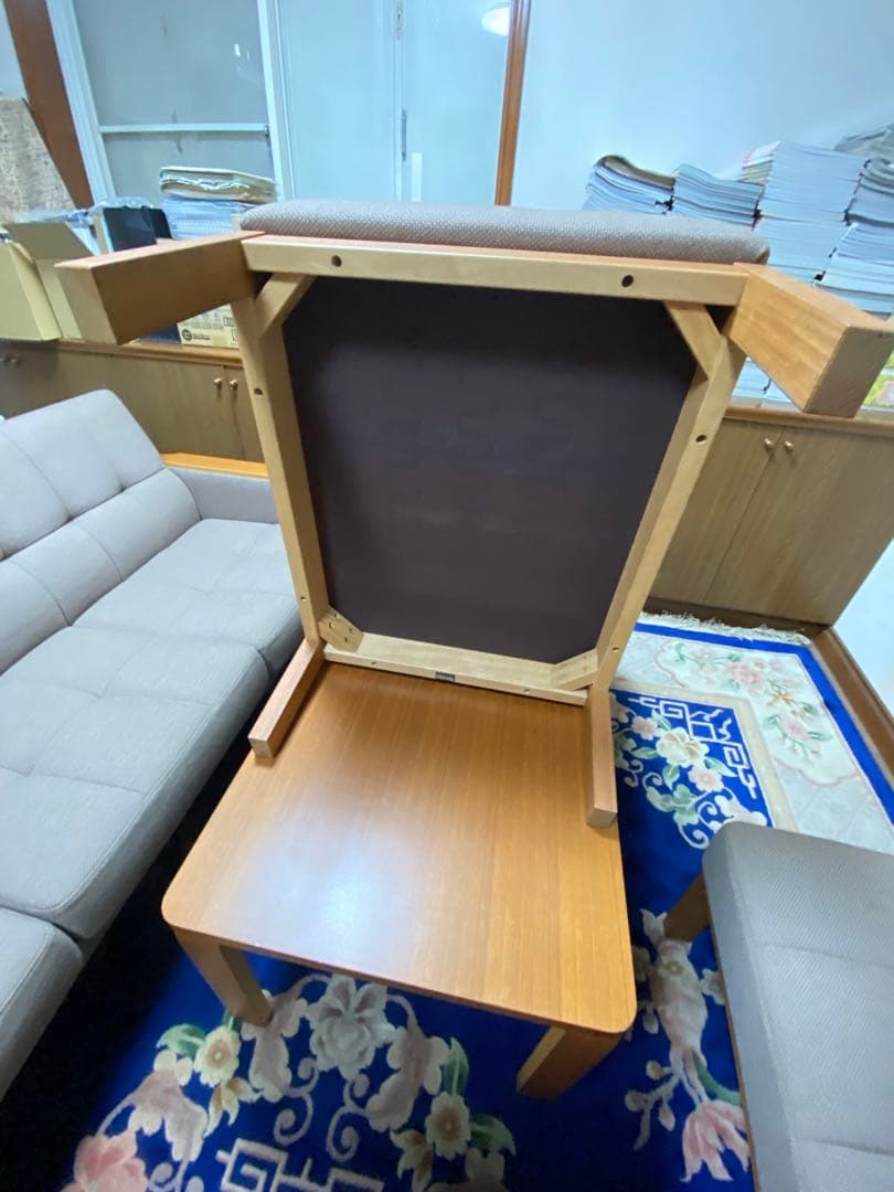 天童木工　グレー ファブリック ダイニングチェア①