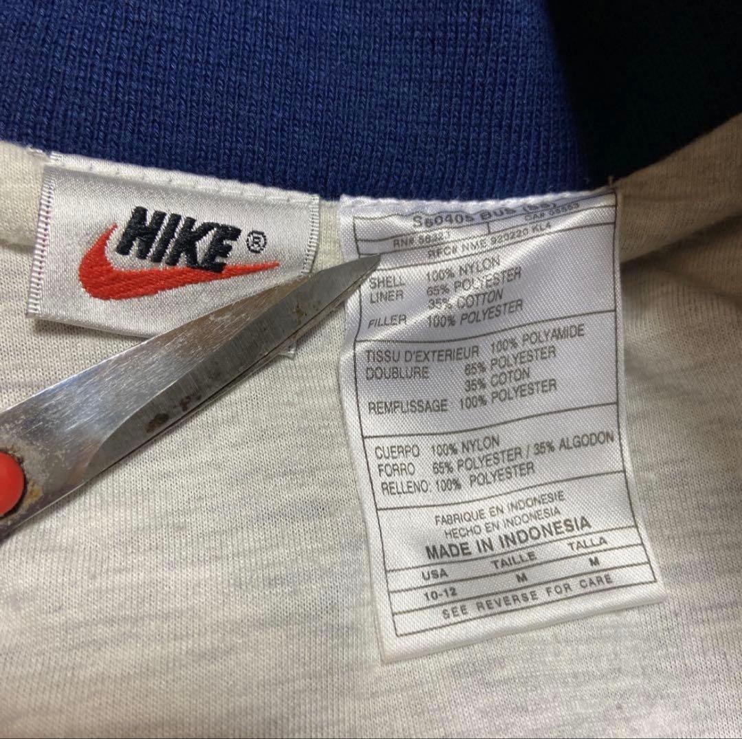 【背面ビッグ刺繍ロゴ◎】NIKEナイロンジャケット古着銀タグMツートンカラー