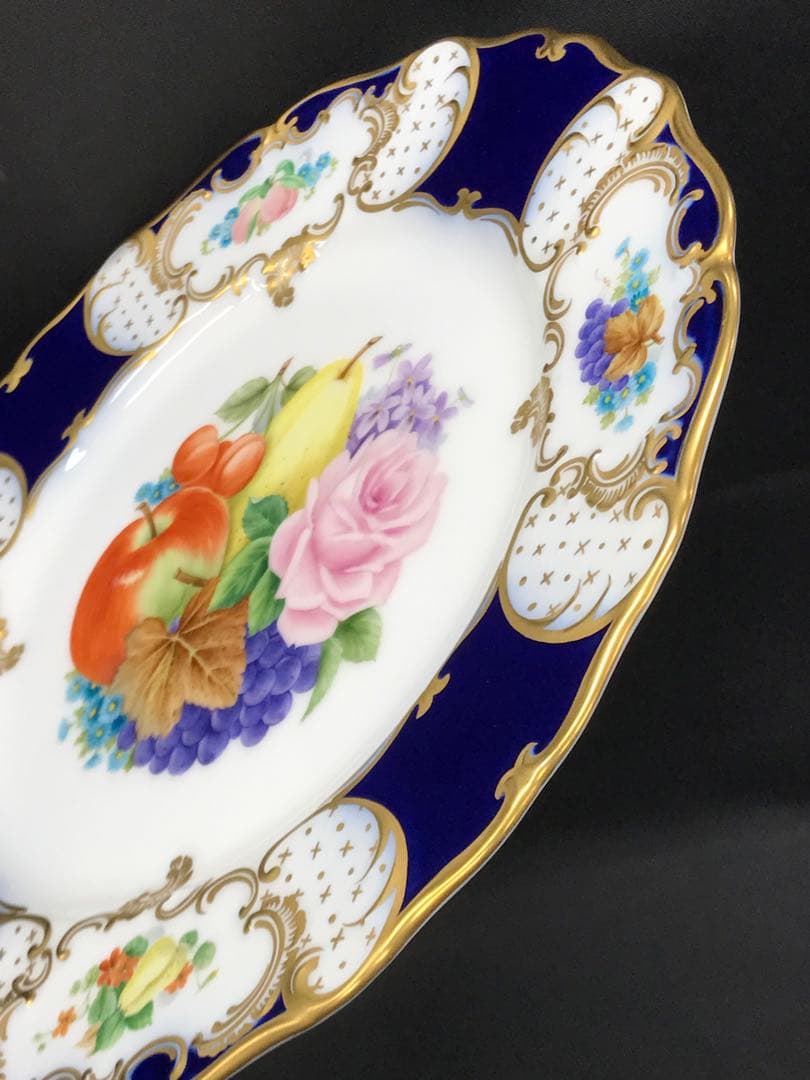 【レア】大倉陶園　受注生産品　瑠璃金彩　サービスプレート　プレート　飾り皿