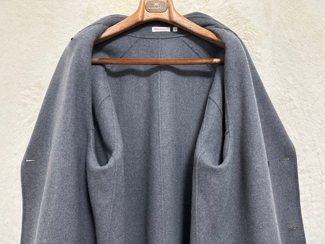 【美品】ドレステリア オーバーサイズ メンズ ダブル ロングコート L グレー