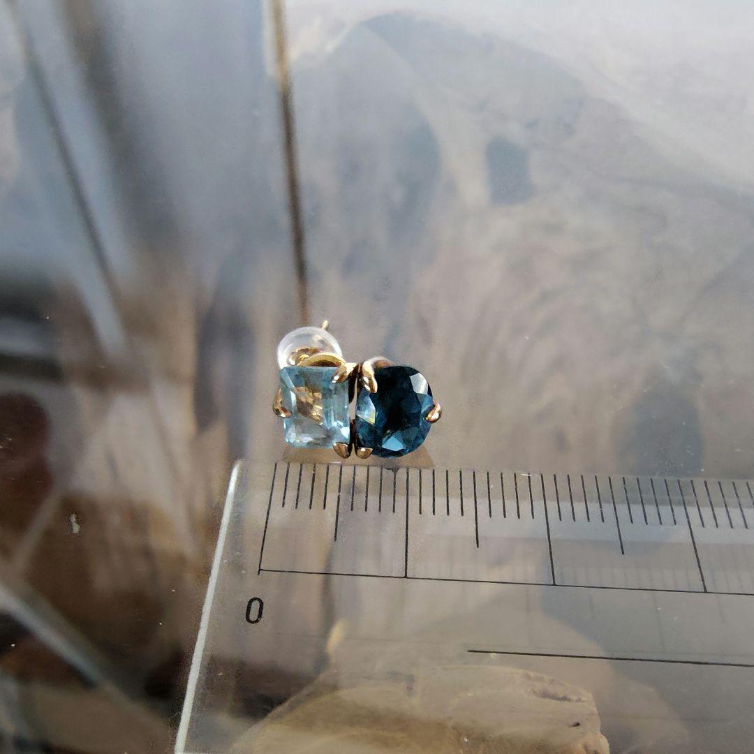 ヒマリ ミューズ 2 ストーン シングル プチ ピアス ブルー