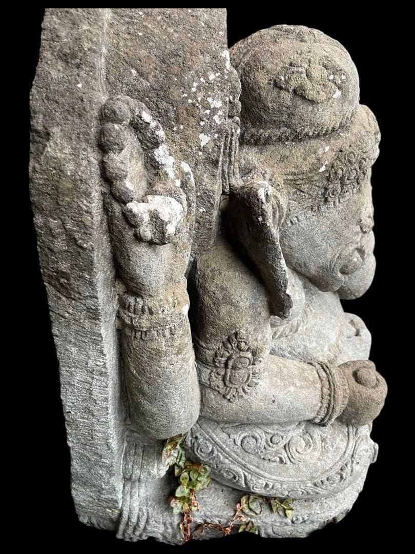 ⭐️ガネーシャの石像⭐️座像⭐️置物オブジェ⭐️アンティーク⭐️ヒンドゥー教の神様⭐️重量物