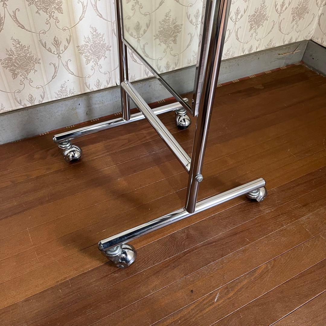 【インダストリアル】アイアンフレーム メタル キャスター付 ミラー 全身鏡 姿見