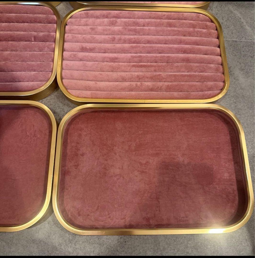 ピンク ベロア トレイ 7枚セット 什器 リングケース リングトレイ