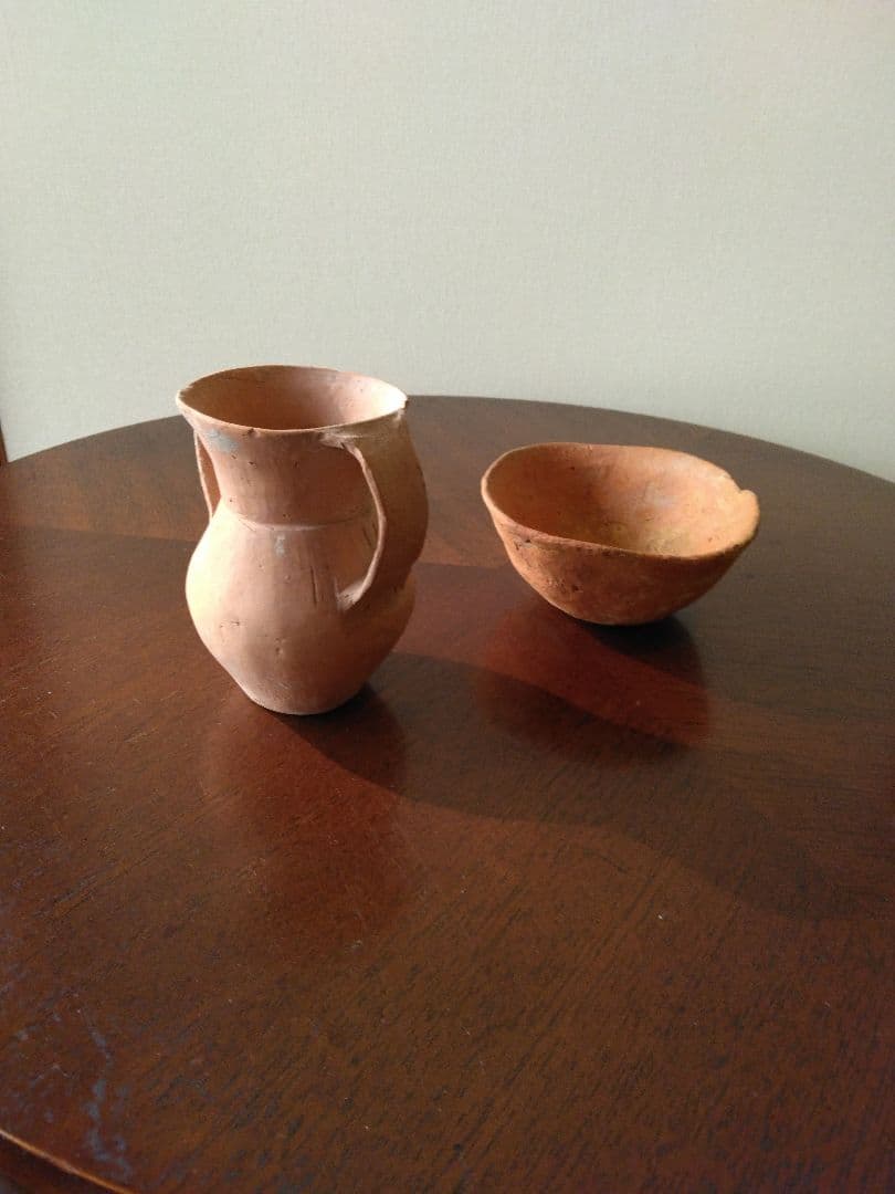 アンダーソン　土器　紅陶双耳器　&　碗 NZ