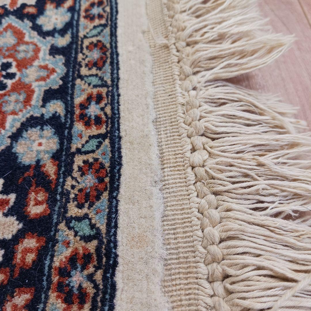 Y2651 高級トルコ絨毯 ウール 手織り 158×96㎝ 小花柄