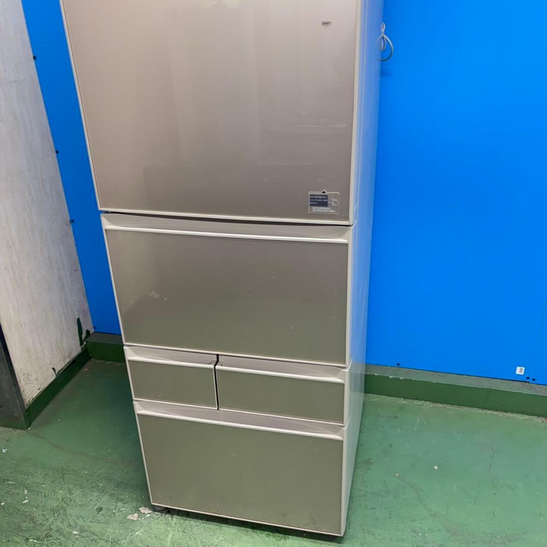 717 ガラスパネル大型冷蔵庫　400L強　小型　家庭用　自動製氷　左開き　綺麗