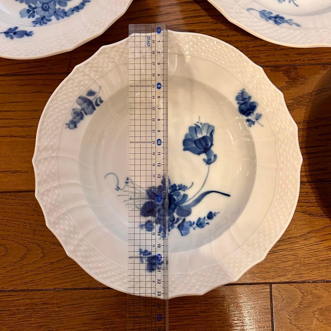 ロイヤルコペンハーゲン ブルーフラワー深皿 約23㎝ 6枚セット内1枚は欠け有