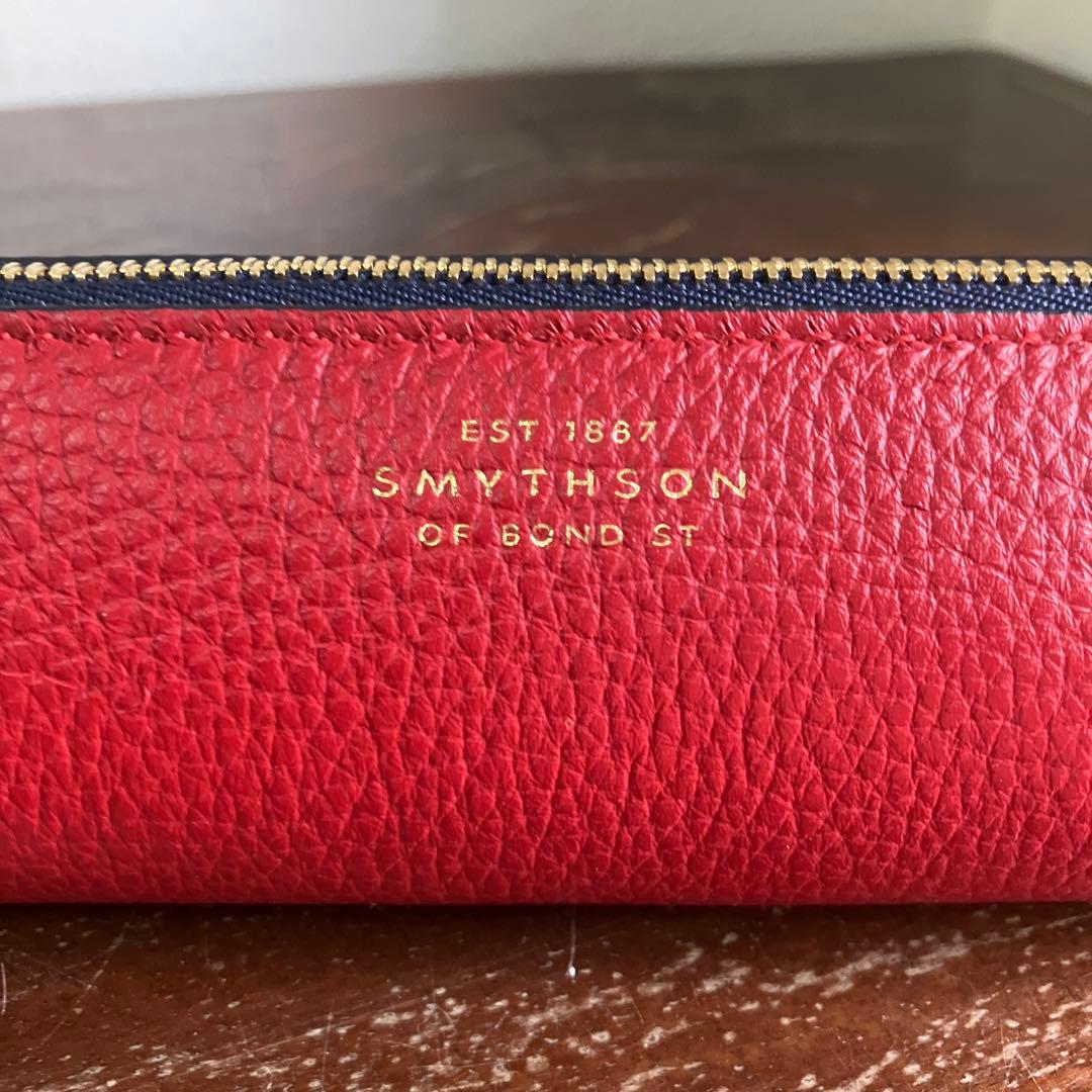 SMYTHSON 赤 筆箱　新品未使用　値下げ不可