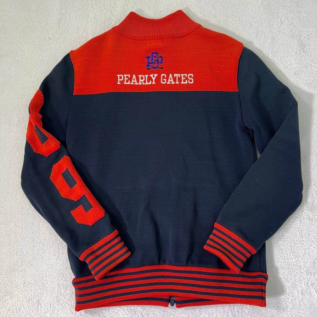 美品【PEARLY GATES】ゴルフフルジップニットジャケット 89ロゴ刺繍