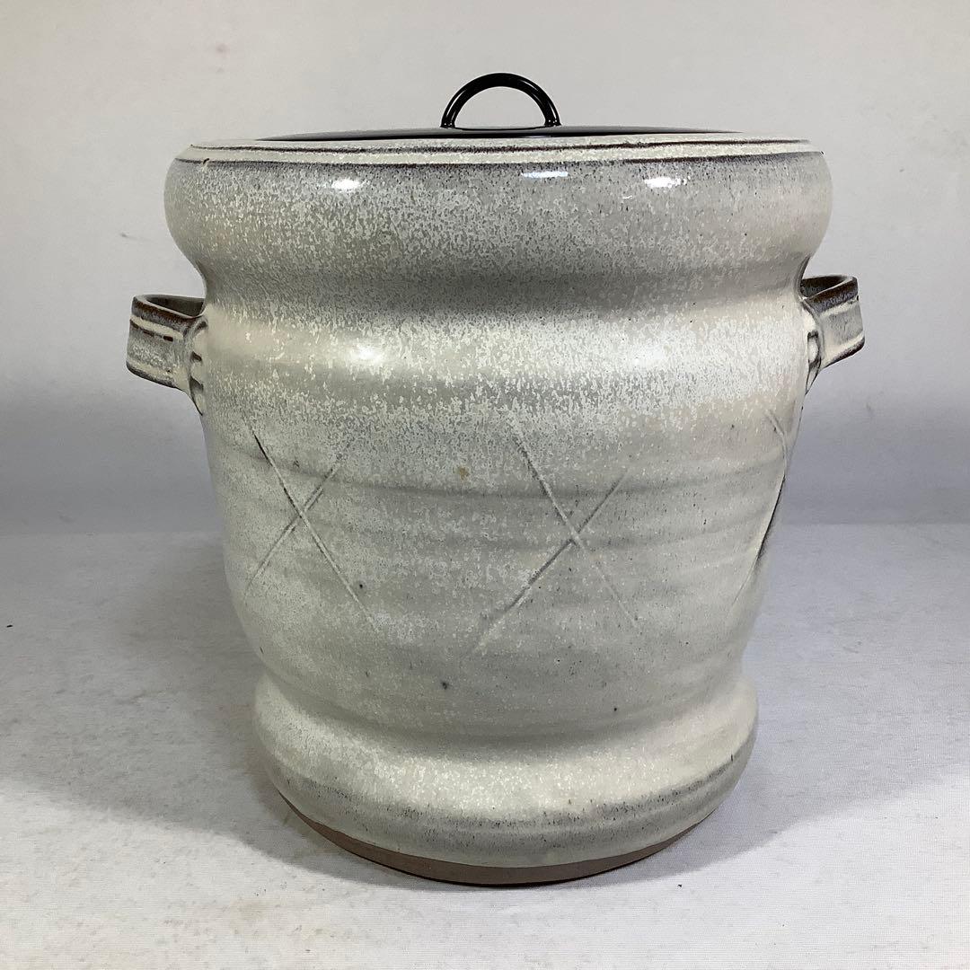 高取焼　耳付水指　鬼丸碧山　茶道具　送料無料