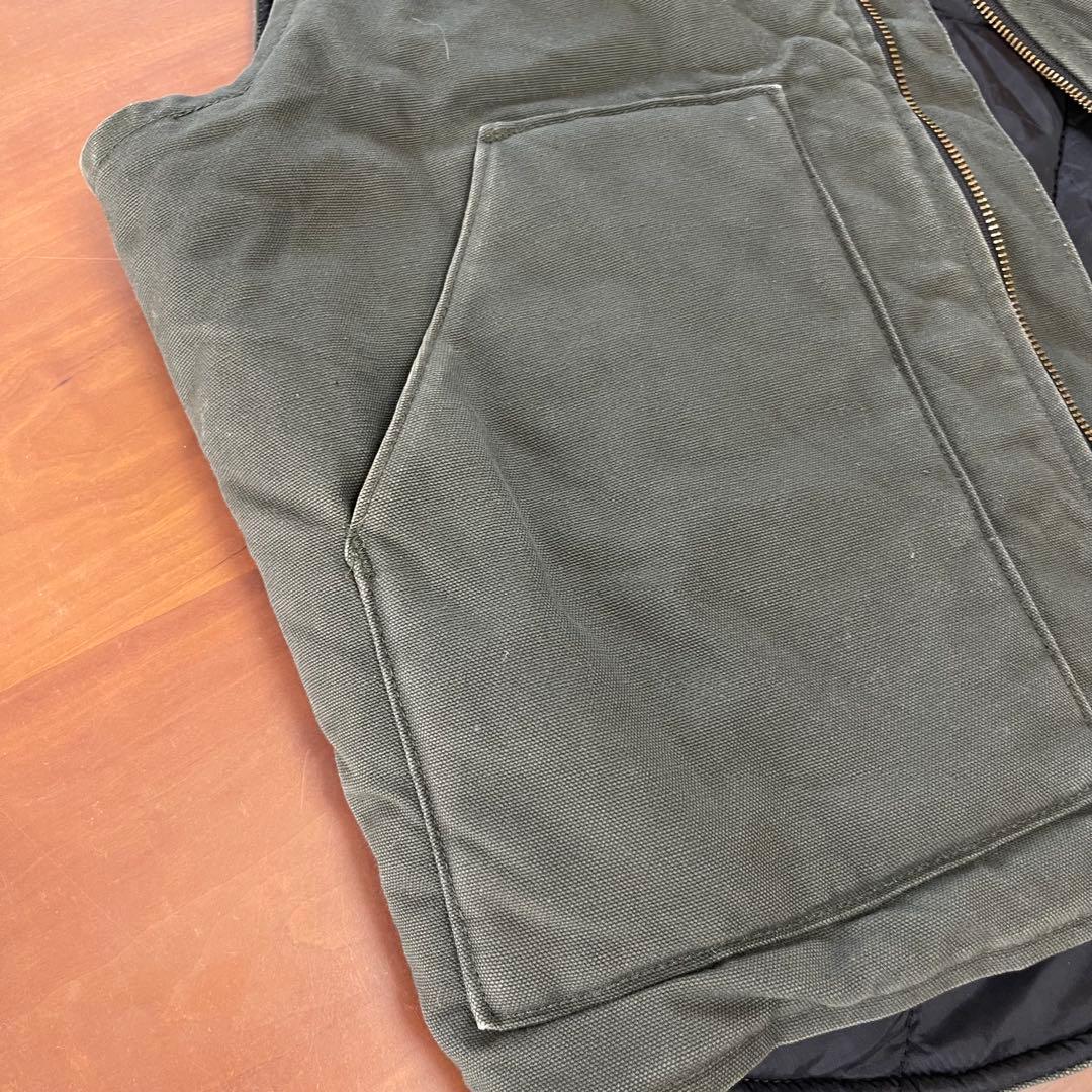 ★carhartt vtg ダックベスト グリーン系　Lサイズ