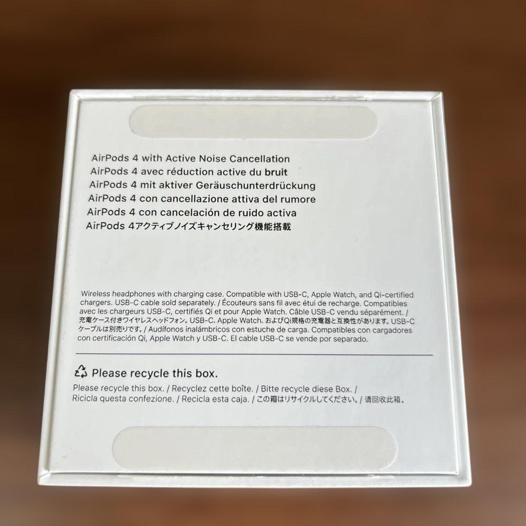 【美品】アクティブノイズキャンセリング搭載　AirPods4 本体