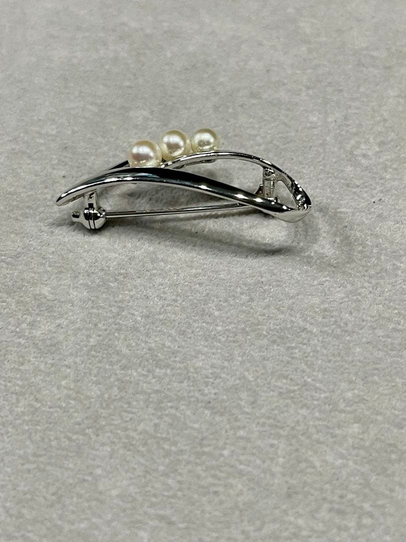 MIKIMOTO ミキモト パールブローチ シルバー M S 刻印 Pearl